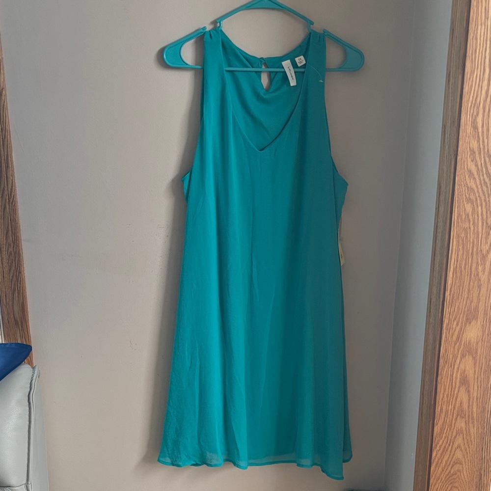 Tacera Teal Mini Dress